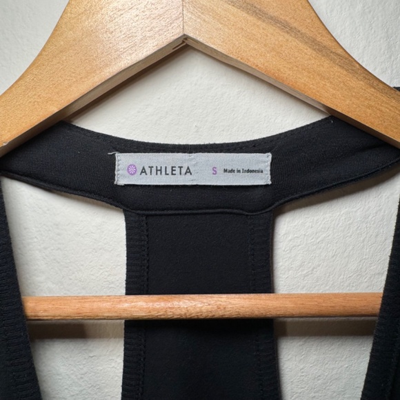 Athleta Dress Women's SM Black Racerback Ruched Side Stretch Sleeveless - Picture 4 of 6